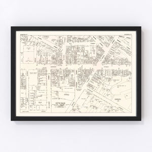 Vintage Map of Auburn, NY Business Section 1947