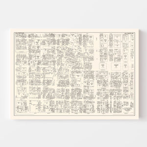 Vintage Map of Baltimore, MD Business Section 1947