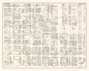 Vintage Map of Baltimore, MD Business Section 1947