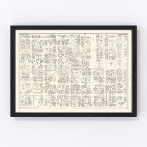 Vintage Map of Baltimore, MD Business Section 1947