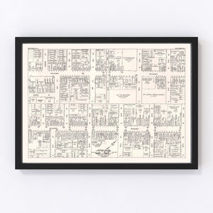 Vintage Map of Bayonne, NJ Business Section 1947