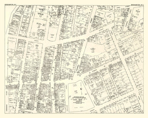 Vintage Map of Binghamton, NY Business Section 1947
