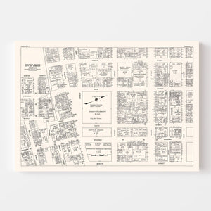 Vintage Map of Camden, NJ Business Section 1947