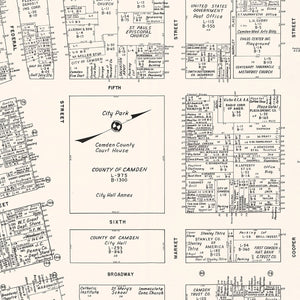 Vintage Map of Camden, NJ Business Section 1947