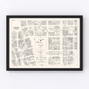Vintage Map of Camden, NJ Business Section 1947