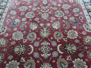 6' X 9' Vintage Handmade Fine India Floral Oriental Silk Accent Wool Rug Carpet