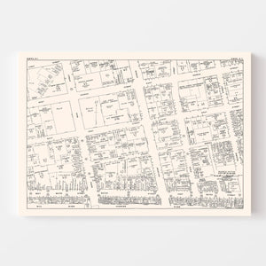 Vintage Map of Elmira, NJ Business Section 1947