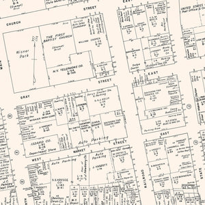 Vintage Map of Elmira, NJ Business Section 1947