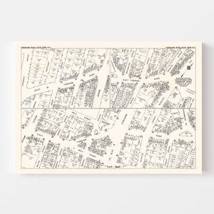 Vintage Map of New York City, NY Business Section 1947