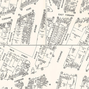 Vintage Map of New York City, NY Business Section 1947