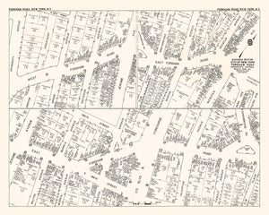 Vintage Map of New York City, NY Business Section 1947