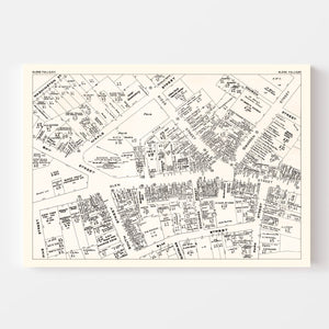 Vintage Map of Glens Falls, NY Business Section 1947