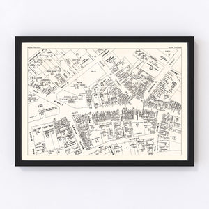 Vintage Map of Glens Falls, NY Business Section 1947