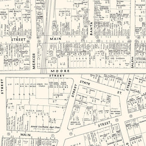 Vintage Map of Hackensack, NJ Business Section 1947