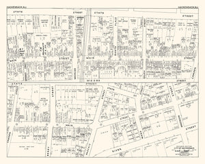 Vintage Map of Hackensack, NJ Business Section 1947
