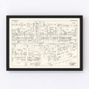 Vintage Map of Hackensack, NJ Business Section 1947