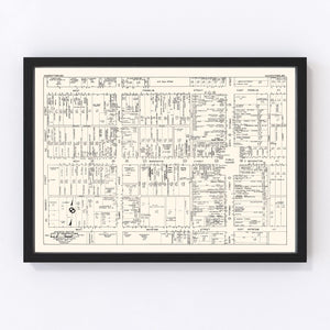 Vintage Map of Hagerstown, MD Business Section 1947