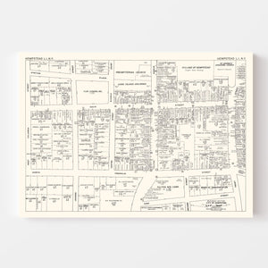 Vintage Map of Hempstead, NY Business Section 1947