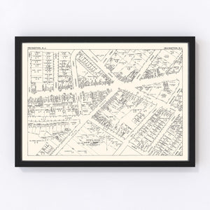 Vintage Map of Irvington, NJ Business Section 1947
