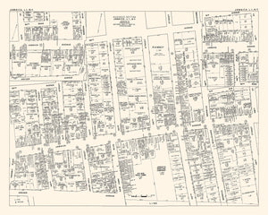 Vintage Map of Jamaica, NY Business Section 1947