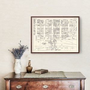 Vintage Map of Jamestown, NY Business Section 1947