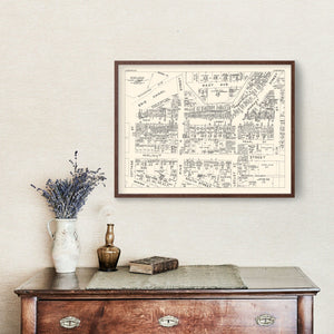Vintage Map of Lockport, NY Business Section 1947