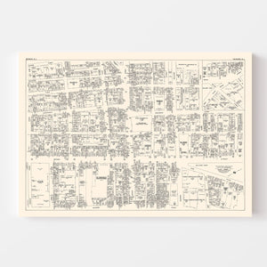 Vintage Map of Newark, NJ Business Section 1947