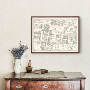 Vintage Map of New Brunswick, NJ Business Section 1947