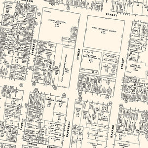 Vintage Map of New Brunswick, NJ Business Section 1947
