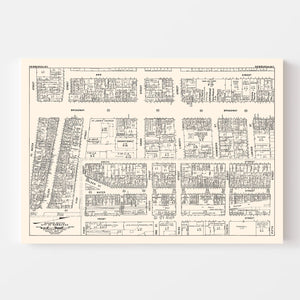 Vintage Map of Newburgh, NY Business Section 1947