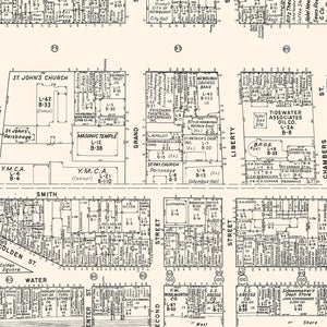 Vintage Map of Newburgh, NY Business Section 1947