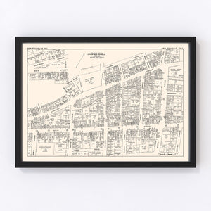 Vintage Map of New Rochelle, NY Business Section 1947