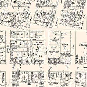 Vintage Map of Niagara Falls, NY Business Section 1947