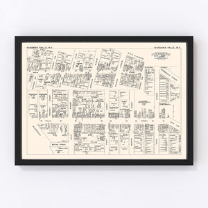 Vintage Map of Niagara Falls, NY Business Section 1947