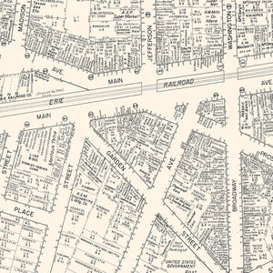 Vintage Map of Passaic, NJ Business Section 1947