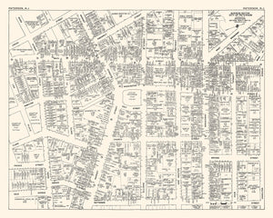 Vintage Map of Paterson, NJ Business Section 1947
