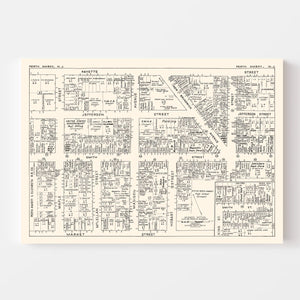 Vintage Map of Perth Amboy, NJ Business Section 1947