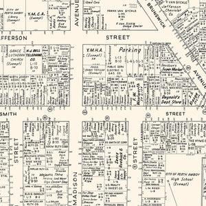 Vintage Map of Perth Amboy, NJ Business Section 1947