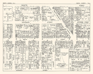 Vintage Map of Perth Amboy, NJ Business Section 1947