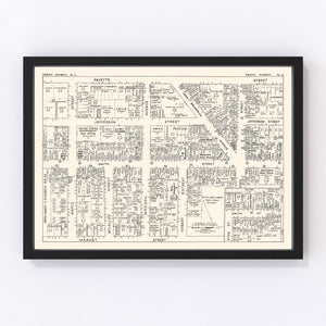 Vintage Map of Perth Amboy, NJ Business Section 1947