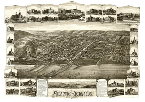 Vintage Map of Atlantic Highlands, New Jersey 1894