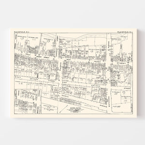 Vintage Map of Plainfield, NJ Business Section 1947