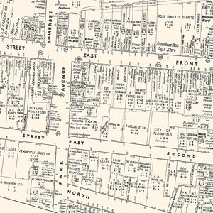 Vintage Map of Plainfield, NJ Business Section 1947