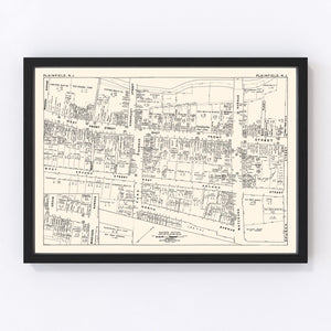 Vintage Map of Plainfield, NJ Business Section 1947