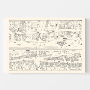 Vintage Map of Port Chester, NY Business Section 1947