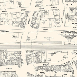 Vintage Map of Port Chester, NY Business Section 1947