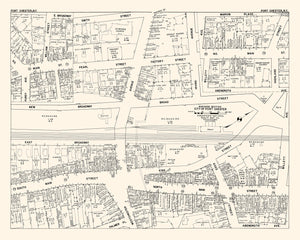 Vintage Map of Port Chester, NY Business Section 1947