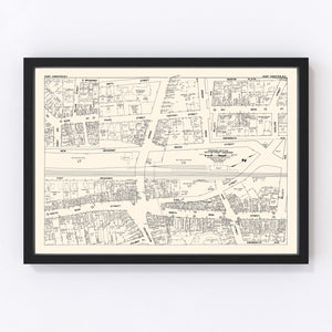 Vintage Map of Port Chester, NY Business Section 1947