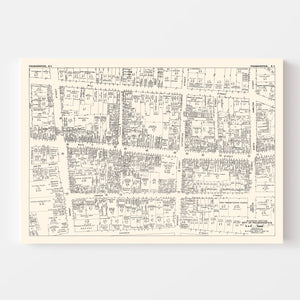 Vintage Map of Poughkeepsie, NY Business Section 1947