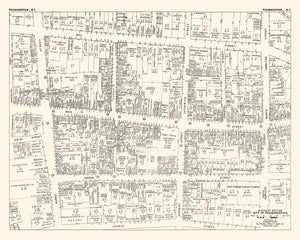 Vintage Map of Poughkeepsie, NY Business Section 1947